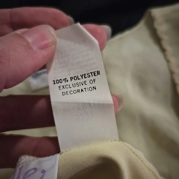 Vintage 1970s Cinema Etoile Yellow Satin PJ Set Embroidered Loungewear - Picture 8 of 8